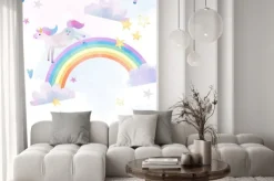 Naklejka: Bajkowe jednorożce i tęcze