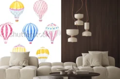 Naklejka: Balony w różnych kolorach i wzorach