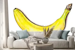 Naklejka: Banan na białym tle. ilustracja akwarela. owoce tropikalne