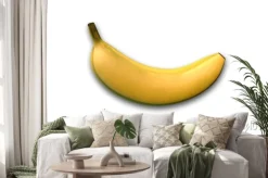 Naklejka: Banan, owoce tropikalne samodzielnie na białym tle, widok z boku