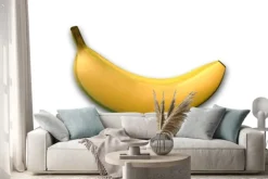 Naklejka: Banan, owoce tropikalne samodzielnie na białym tle, widok z boku