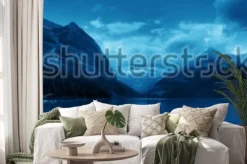 Naklejka: Banff national park lake louise sunrise panorama with mountains