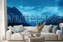 Naklejka: Banff national park lake louise sunrise panorama with mountains