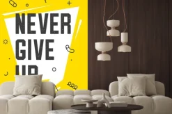 Naklejka: Banner with text work never give up for emotion, inspiration