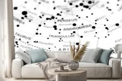 Naklejka: Baran gwiezdna mapa zodiaku. znak zodiaku baran na mapie gwiazdkowy