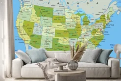 Naklejka: Bardzo szczegółowe edycji mapa polityczna z oddzielnych warstwach.