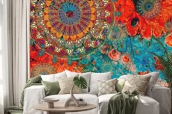 Naklejka: Barwna mandala w stylu orientalnym