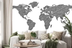 Naklejka: Bazgroły weltkarte