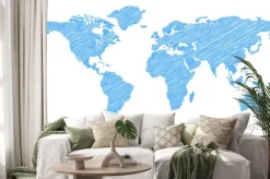 Naklejka: Bazgroły weltkarte