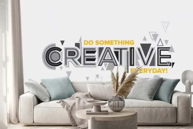 Naklejka: Bądź kreatywny napis po angielsku