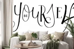 Naklejka: Be yourself ruling pen calligraphy banner