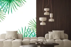 Naklejka: Beautiful tropical leaves frame. palm. watercolor painting. exotic