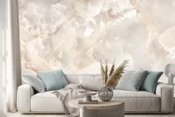 Naklejka: Beżowa marmurowa tekstura naturalna elegancja