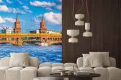 Naklejka: Berlin oberbaumbrücke, friedrichshain-kreuzberg, niemcy