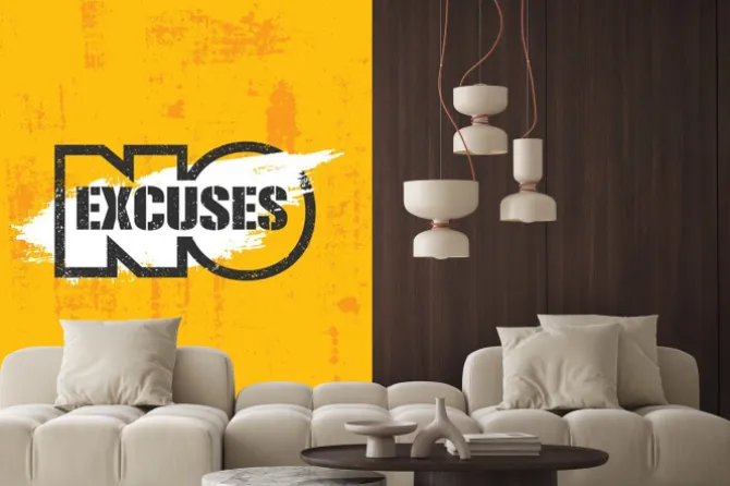 Naklejka: Bez wymówek. sprawności fizycznej gym mięśnia treningu motywaci