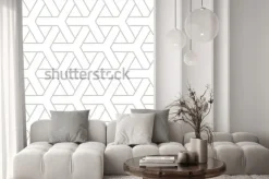 Naklejka: Bezproblemowa geometryczny wzór. prosty druk geometryczny z potrójnymi