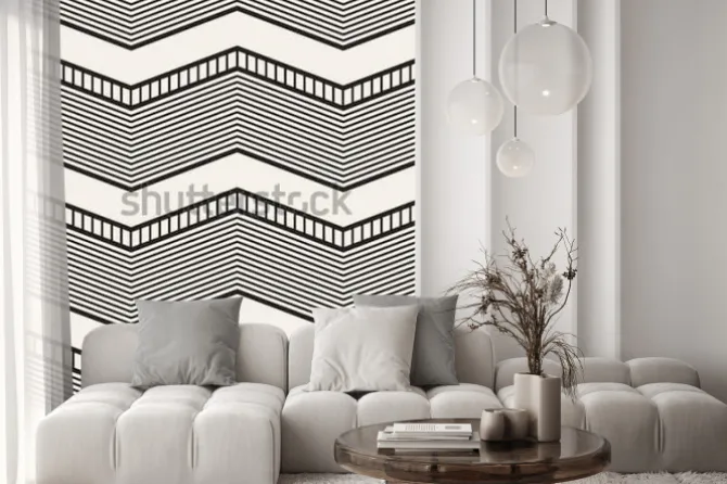 Naklejka: Bezproblemowa geometryczny wzór. zygzakowate paski. tekstura