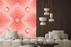 Naklejka: Bezszwowe geometryczne żywy koral kwadratowy wzór