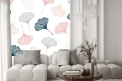 Naklejka: Bezszwowy wzór z ginkgo liśćmi.