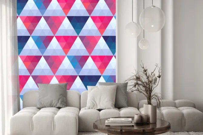 Naklejka: Bezszwowych tekstur z trójkątów, mozaika niekończącej wzór. że