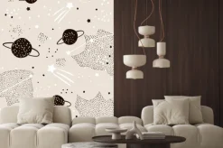 Naklejka: Bezszwowych wzór z gwiazdami, konstelacji, planet i elementów