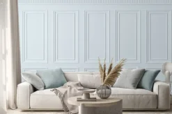 Naklejka: Białe drewniane panele ścienne