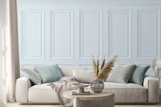 Naklejka: Białe drewniane panele ścienne