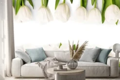 Naklejka: Białe tulipany z cienia