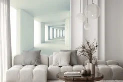 Naklejka: Biały tunel z kolumnami 3d