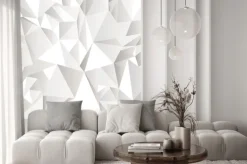 Naklejka: Biały zmięty abstrakcyjny