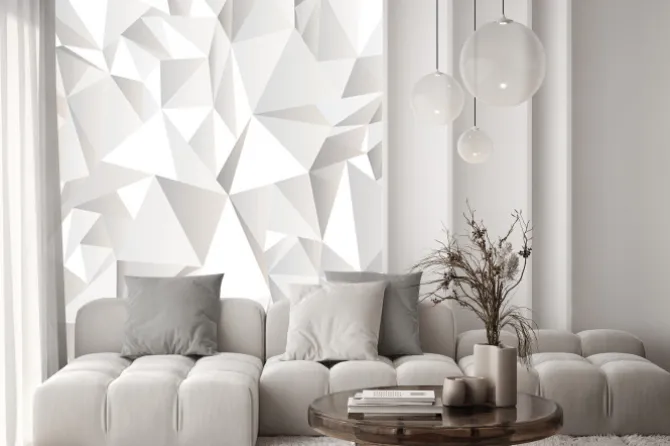 Naklejka: Biały zmięty abstrakcyjny