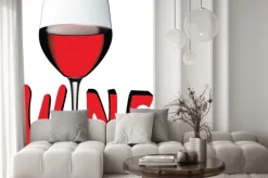 Naklejka: Bicchiere di vino rosso