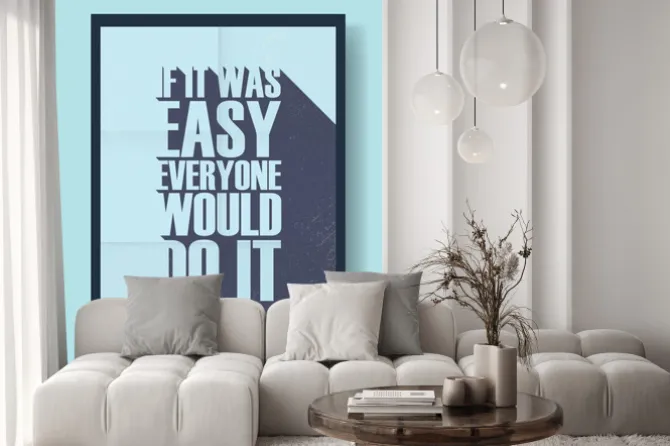 Naklejka: Biznes motywacyjny plakat o ciężkiej pracy kontra lenistwo na