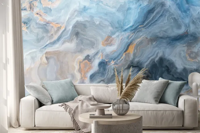 Naklejka: Błękitno szary marmurowy wzór