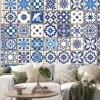 Naklejka: Blue portuguese tiles pattern - azulejos vector, fashion interior