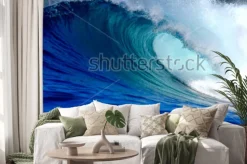 Naklejka: Blue surfing wave