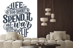 Naklejka: Body positive lettering slogan for fashion lifestyle design.