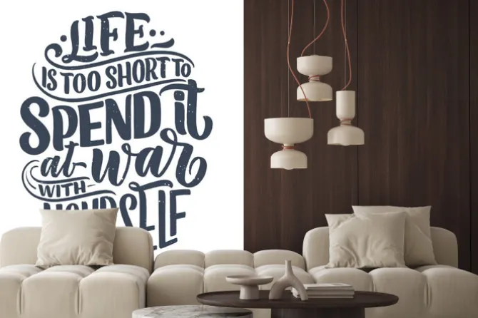 Naklejka: Body positive lettering slogan for fashion lifestyle design.