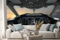 Naklejka: Boing 787 dreamliner, w kokpicie