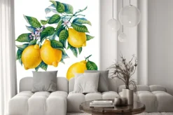 Naklejka: Botanical lemon. watercolor. citrus fruit
