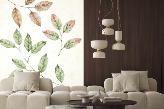 Naklejka: Botaniczna kompozycja z suszonych liści