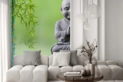 Naklejka: Bouddha enfant et bambou aquatique, skład zen