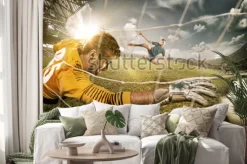 Naklejka: Bramkarz broniący bramki