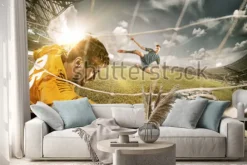 Naklejka: Bramkarz broniący bramki