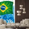 Naklejka: Brazil flag celebrating the new year in wonderful city