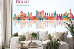 Naklejka: Brazylia landmark skyline. ilustracji wektorowych