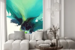 Naklejka: Bright abstract watercolor drawing on a paper image