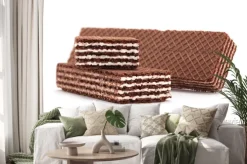 Naklejka: Brown wafli kij na białym tle