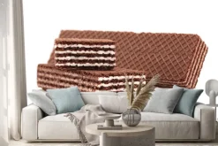 Naklejka: Brown wafli kij na białym tle