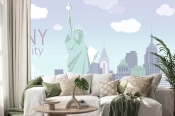 Naklejka: Buildings and the statue of liberty